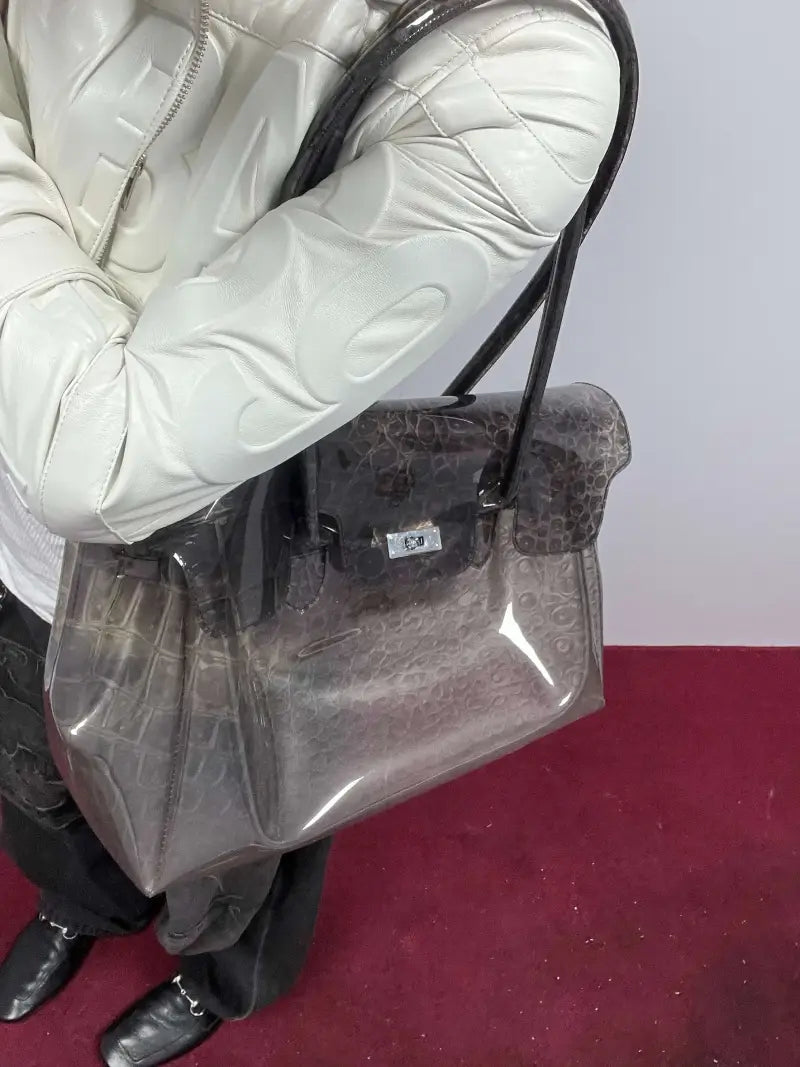 Grey Croc Jelly Firkin Bag