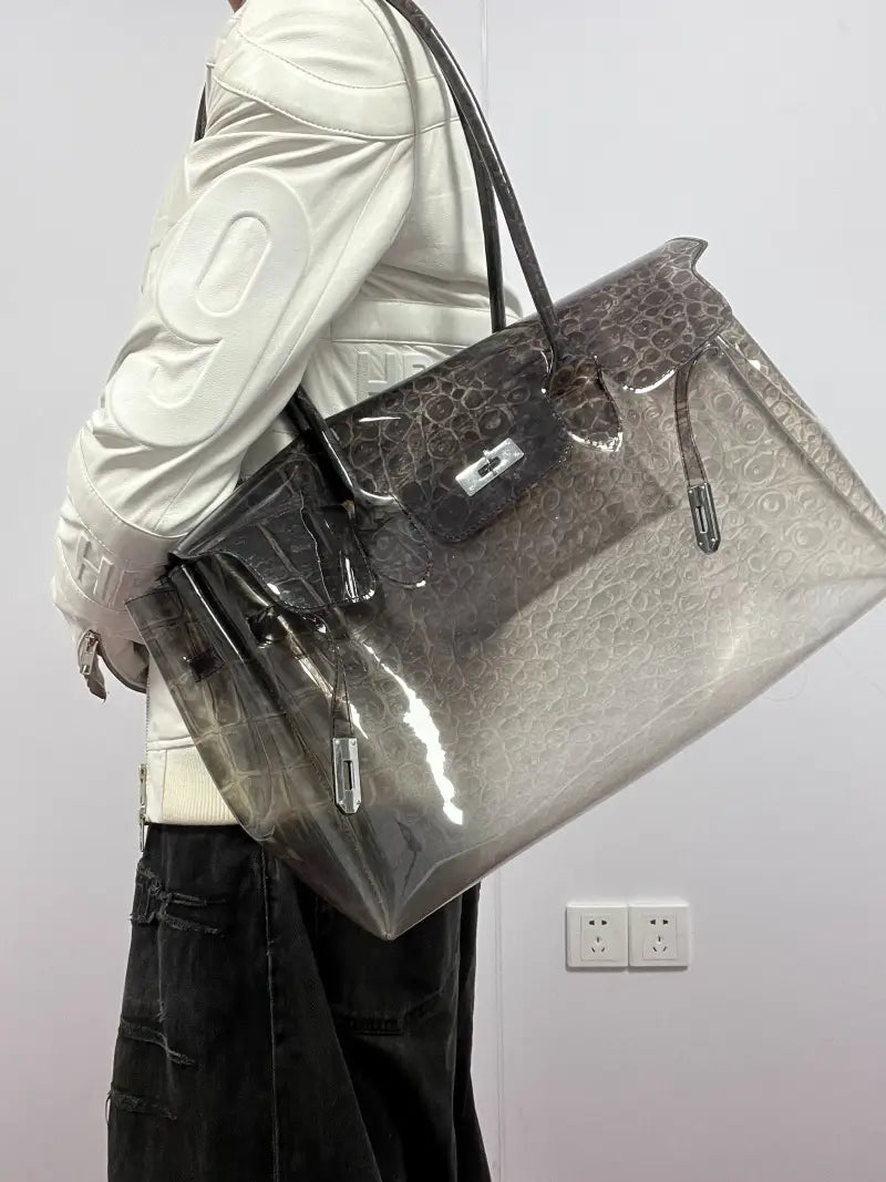 Grey Croc Jelly Firkin Bag