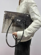 Grey Croc Jelly Firkin Bag