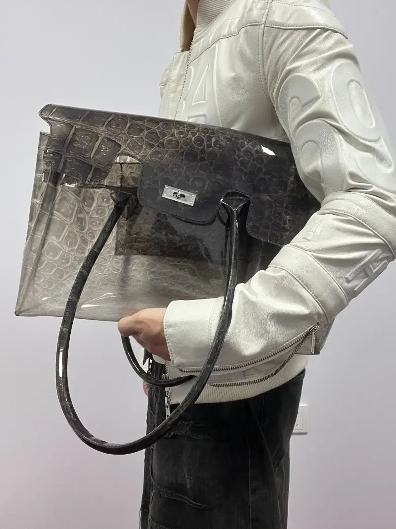 Grey Croc Jelly Firkin Bag