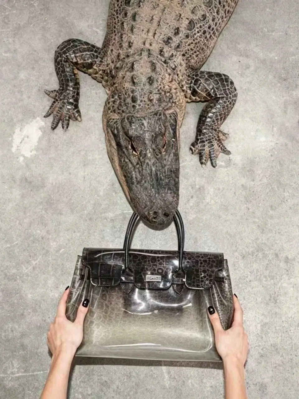 Grey Croc Jelly Firkin Bag