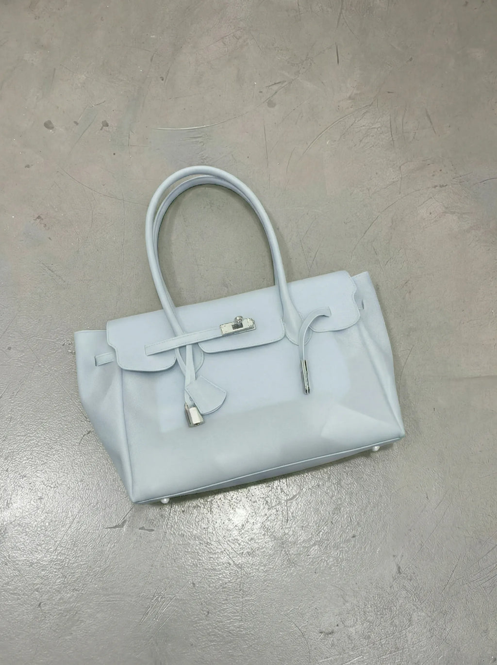Ice Blue Jelly Tote Bag – Clear Aesthetic Y2K Handbag