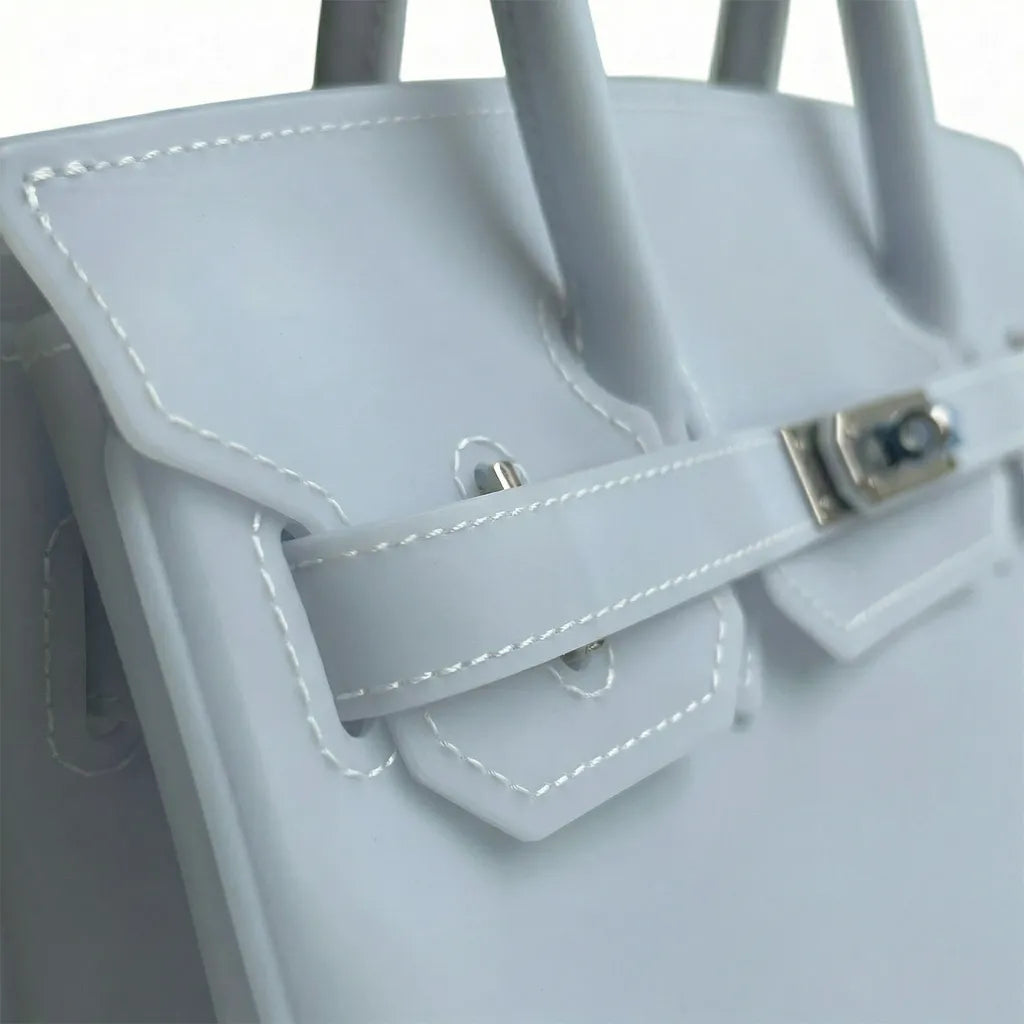 Ice Blue Jelly Tote Bag – Clear Aesthetic Y2K Handbag