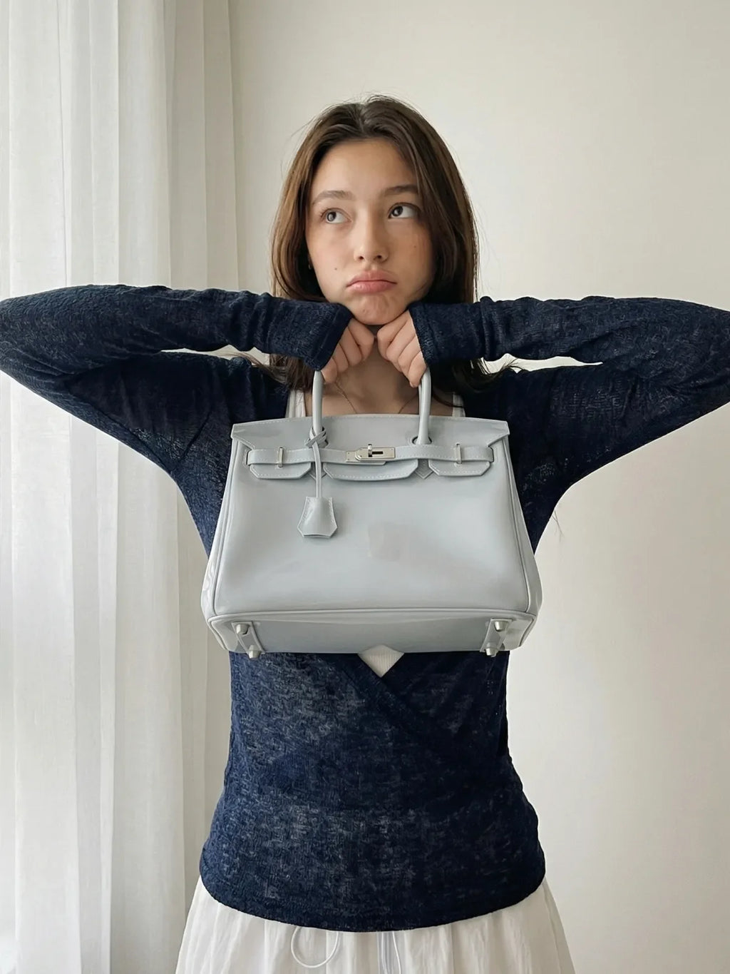 Ice Blue Jelly Tote Bag – Clear Aesthetic Y2K Handbag