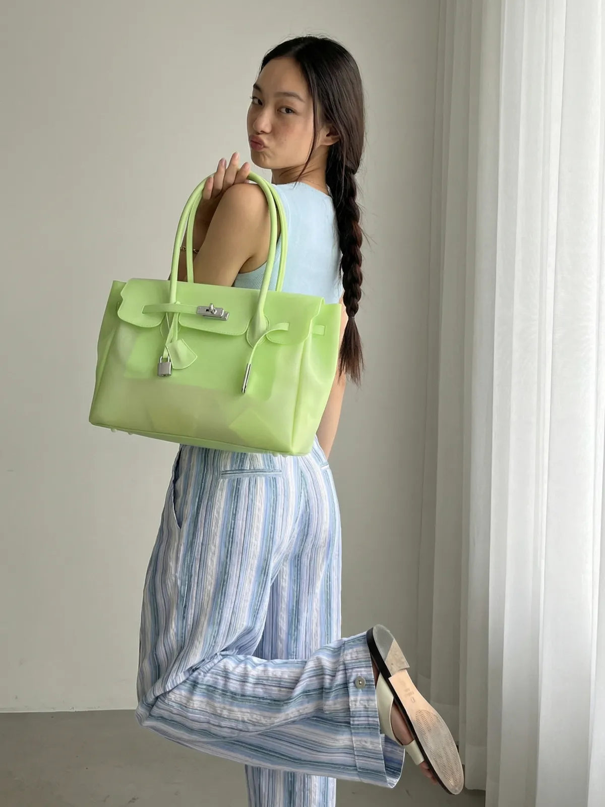 Neon Green Y2K Jelly Firkin Bag