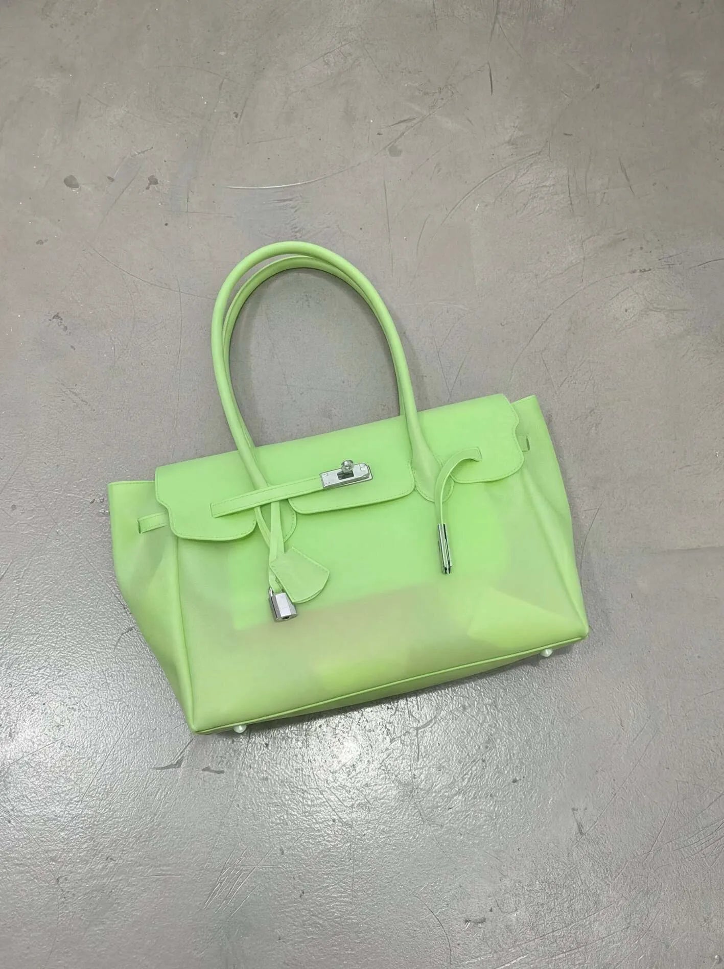 Neon Green Y2K Jelly Firkin Bag